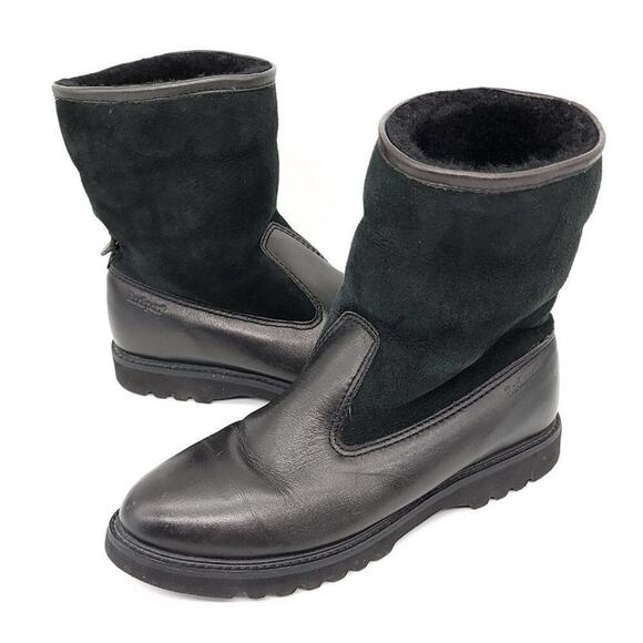 Rockport Fur Leather Black Boots Size 6.5 Lined Winter Fall Shoes Womens Boot - Picture 2 of 15